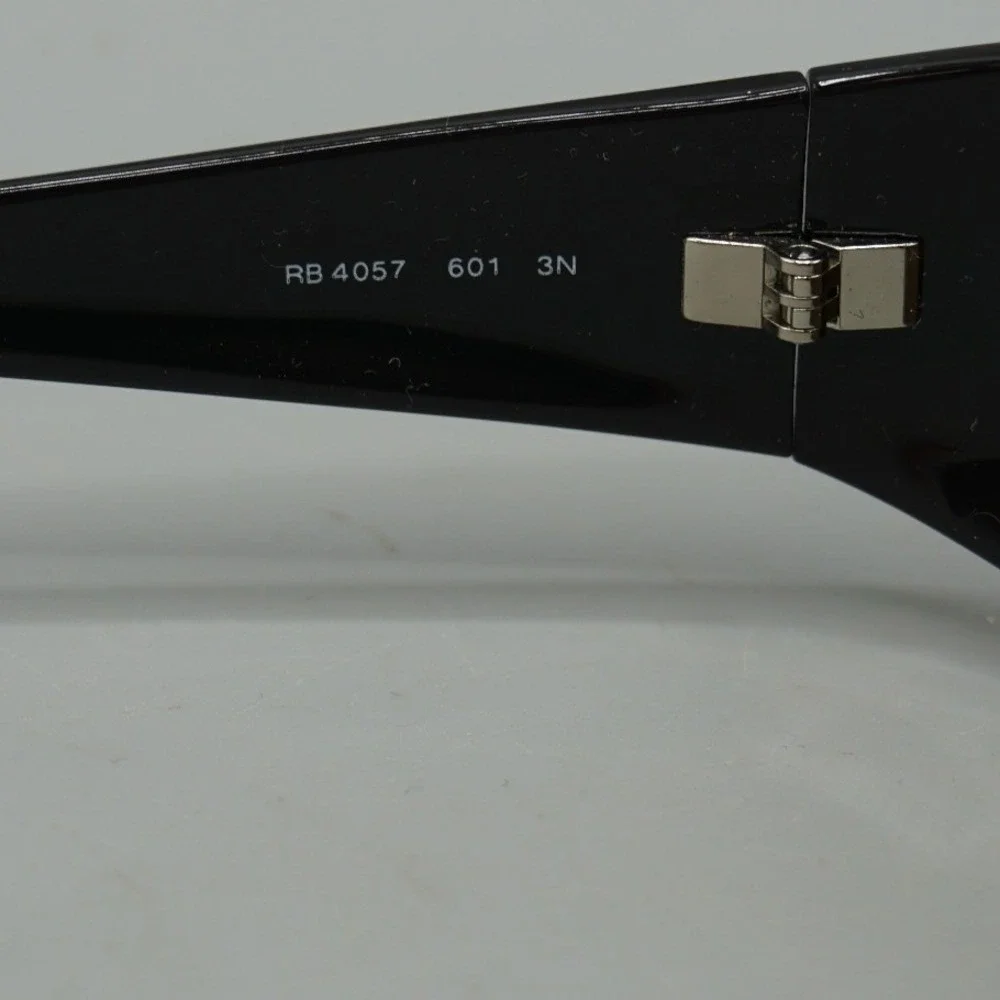 Ray-Ban RB 4057 601 3N Black Wrap Sunglasses Brown Lens Made in Italy Mens